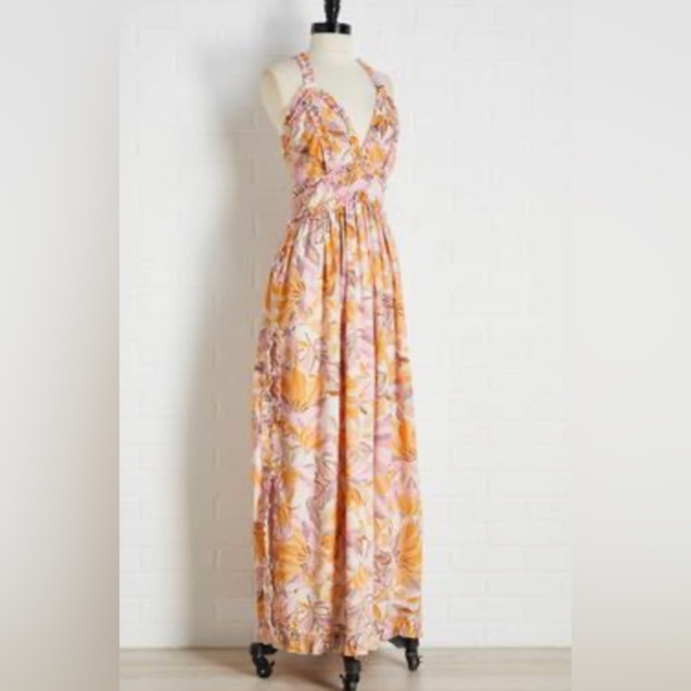 NWT Maxi Dress Floral Boho Cabana Women’s Size‎ Large Lined